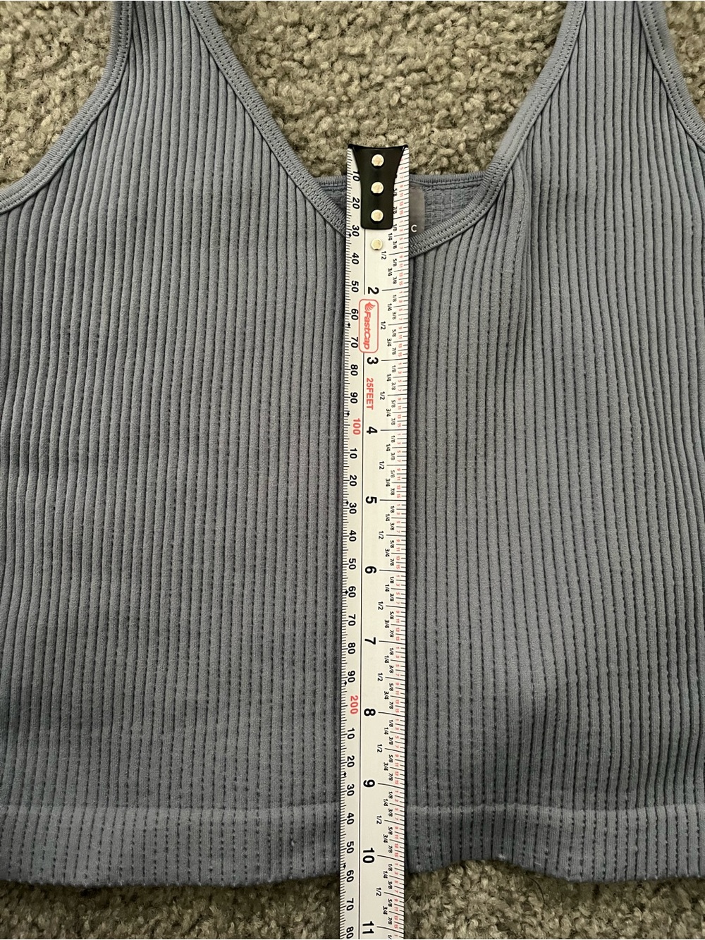 Dynamic Ribbed V-Neck Tank Top - Slate Blue - Picture 7 of 7